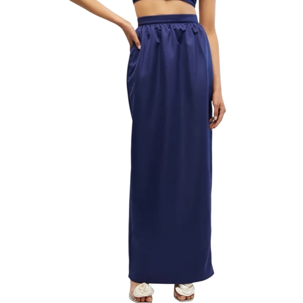 WeWoreWhat Navy Tulip Maxi Skirt